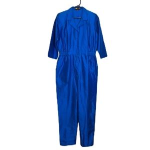 Vintage Nice Silk Thai Silk Colorful Blue Jumpsuit Unique Quirky Size L